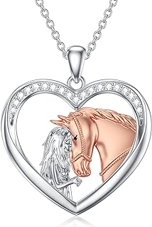 925 Sterling Silver Horse/Cardinal/Highland Cow/Mermaid/Owl/Giraffe/Fox/Cow/Cat/Panda/Dog Paw Print/Elephant/Dragonfly Necklace Animal Jewelry Gifts for Women Girls Birthday Gifts