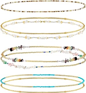 Jadive 7 Pieces Waist Beads for Women Jewelry Belly Beads Chains Colorful Summer African Beach Bikini Body Belly Chains Bohemia Body Jewelry (Stylish Style)