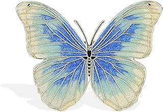 Butterfly Clasp Jade Butterfly Brooch with Cubic Zirconia and Gold-Plated Brass for Women, Monarch Shape/Design