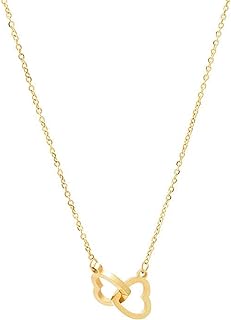 Women's Charming Heart-Shaped Pendant Necklace with Robust Lobster Claw Clasp and Rope Chain - Crafted in Zinc Metal, 14k Gold Plated