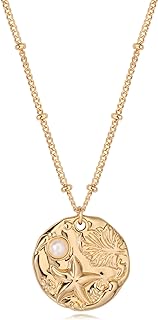 Women's 14K Gold Plated Starfish Pendant Necklace with Cubic Zirconia and Lobster Claw Clasp, Box Chain