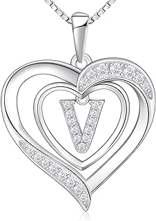 Elegant 925 Sterling Silver Cable Chain Necklace with Cubic Zirconia Heart Pendant, Personalized Initial Charm - Ideal Gift for Women and Girls