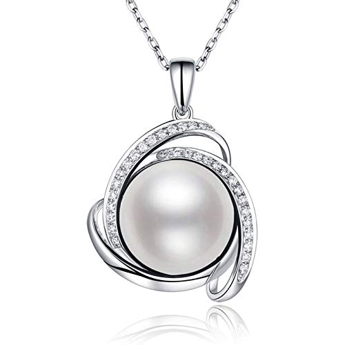 Fine Jewelry Gifts for Women 925 Sterling Silver Freshwater Cultured White Pearl Pendant Necklace