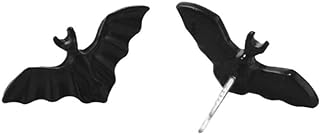 Hypoallergenic Black Punk Animal Bat Tiny Stud Earrings for Women Halloween Unique Simple Bat Stud Earring