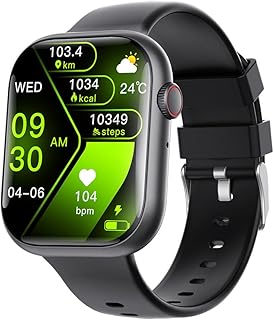 業界最新2.1インチ大画面のESROVERスマートウォッチ、Bluetooth5.3通話機能とGPS搭載、IP67防水で日常生活に最適。