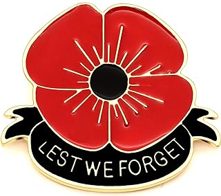 Niceter's Remembrance Memorial Poppy Brooch with Pin Clasp - Beautiful Red Poppy Design - Stylish & Significant Accessory - Perfect Gift