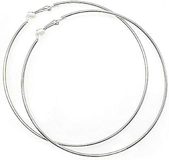 Extra Large Non Pierced Earrings for Women Men - Big Round Circle Clip On Huggie Hoop Earrings Hypoallergenic