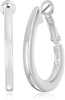 Napier Silver-Tone Large Oval Hoop Earrings