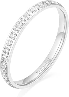 Women's Jade Accent Titanium and Platinum Eternity Ring - Perfect Anniversary, Wedding, or Engagement Band