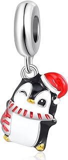 Christmas Snowman Elf Deer Gingerbread Man Themed Charm - Colorful Enamel on Copper Bead for Pandora Bracelets - Holiday-Inspired Design, Perfect Gift for Festive Season