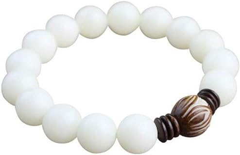 White Bodhi Root Hand String White Jade Bodhi Son Lotus Buddha Bead Bracelet Small Jewelry Gift for Men and Women 1PCS