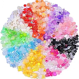 Sjavocado Multicolor Acrylic Heart-Shaped Bracelet Beads - Plastic Craft DIY Jewelry Making Supplies, 500pcs