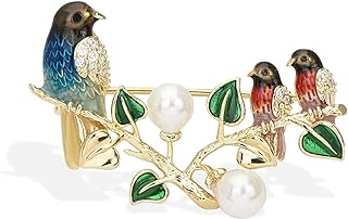 Cute Dove Mother and Baby Bird Brooch Pins Enamel Crystal Bird Collection Clothing Accessories Wedding Broach Jewelry Gifts for Women