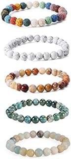 Natural 8mm Gorgeous Semi-Precious Gemstones Healing Crystal Stretch Beaded Bracelet Unisex