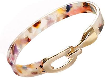 Open Cuff Bracelet Statement Acrylic Resin Leopard Acetate Lucite Cuff Bracelet Minimalist Tortoise Shell Bangles Bracelet Lightweight Bangle for Women Girls