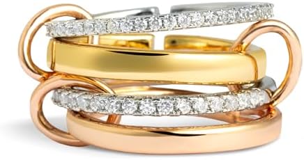 Gold Stackable Rings for Women Non Tarnish, 18k Gold Plated Dainty Stacking CZ Cubic Zirconia Rings, Gold Knuckle Women Rings Set