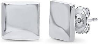 BERRICLE Sterling Silver Square Fashion Stud Earrings for Unisex