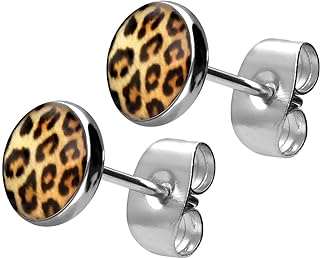 FILANGO Surgical steel ear studs LEOPARD earrings