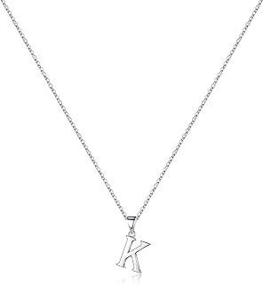 S925 Sterling Silver Initial Necklaces for Women Girls, Dainty Hypoallergenic Initial Necklace Letter Initial Pendant S925 Sterling Silver initial Necklace for Women Teen Girls Jewelry Gifts