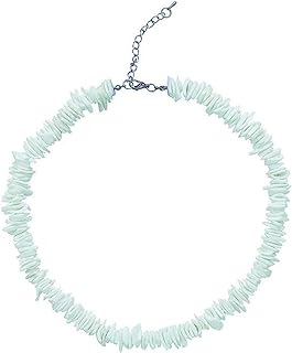 Handmade Shell Seashell Chip Beaded Hawaiian Style Adjustable Choker Necklace Natural Puka Summer Beach Surfer Clavicle Jewelry for Women Girls Teens