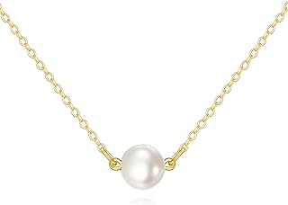 14K Yellow Gold Freshwater Pearl Pendant Necklace with Box Clasp for Women & Girls - Elegant Anniversary/Birthday Gift