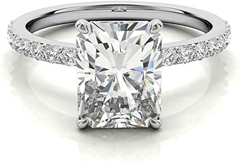 WandaVision 2.50 CT Moissanite Emerald Infinity Engagement Ring in Sterling Silver for Women, Vintage Solitaire Design