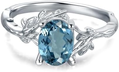 Oval Amethyst Engagement Ring with Vine Leaf Design in Sterling Silver