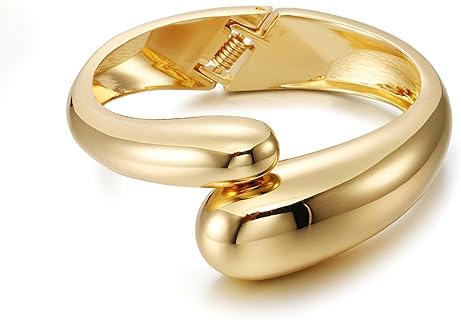 TONLUYAX Gold Chunky Cuff Bangle for Women Minimalist Bracelet Bangle