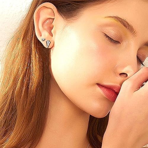 60 Pairs Gold Tone Stud Earrings for Women Men Triangle Square Circle Bar Star Moon Geometric Leaf Arrow Bow CZ Ball Faux Pearl Earrings Set