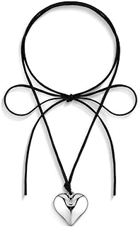 Adjustable Velvet Rope Heart Choker Necklace DIY Kit for Teens and Women – Durable Zinc Alloy Pendant in Heart Design