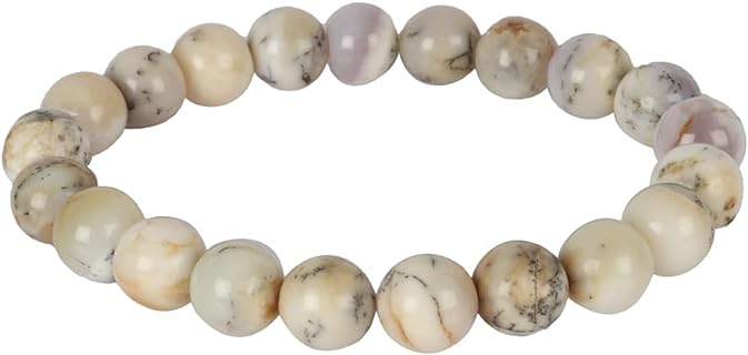 GEMHUB Australian Opal Bead Bracelet with Easy Hook Clasp and Box Chain, Natural Gemstone Bracelet from India, Perfect Gift for Women and Girls, Elegant Design with Healing Crystal Energy