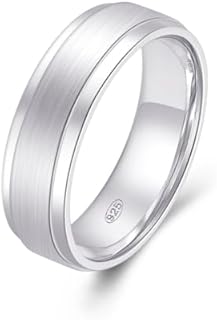 Timeless Sterling Silver Comfort Fit Engagement Band, 4mm, Brushed Center Design, Unisex, Size 5 - No Gemstone