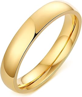 Epinki Anillos de Compromiso y Boda para Mujer, Banda Pulida de 2MM en Acero Inoxidable, Tamaño 7, Sin Plomo ni Níquel, Perfectos para Ocasiones Especiales