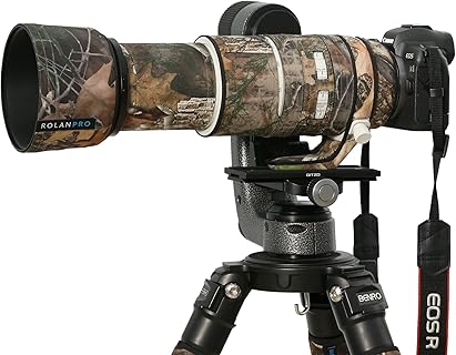 ROLANPRO Camouflage Waterproof Lens Cover for Canon RF 100-500mm F/4.5-7.1 L IS USM, Easy to Install, Protects from Dust and Impact. Perfect for Wildlife Photographers