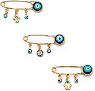 Turkey Evil Eye Brooch Pins Blue Lucky Eyeball Hands Brooch Charm Ethnic Microinlay Tiny Lapel Pin Brooches Jewelry for Men Women Vaction Gift