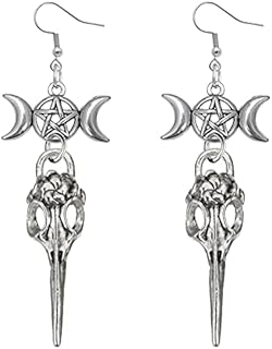 Raven Engagement Ring Set with Alloy Gems for Women and Men, Triple Moon Goddess Design