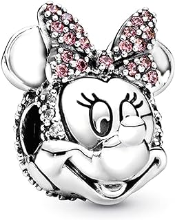 Tinkerbell Charm Bracelet with 925 Silver Chain and Cubic Zirconia Gems for Women - Heart/Cartoon Design