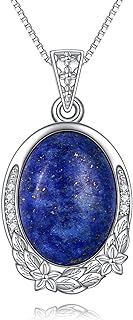 Lapis lazuli Necklace Jewelry Sterling Silver Blue Lapis Pendant Necklaces Boho Gifts for Women