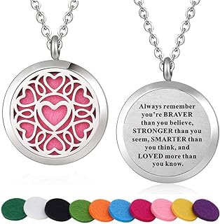 Stainless Steel Heart Aroma Therapy Aromatherapy Essential Oil Diffuser Necklace Locket Pendant