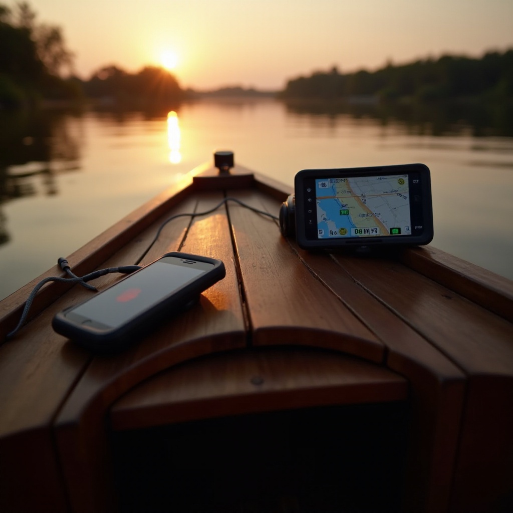 bateau bois sondeur navigation pour smartphone