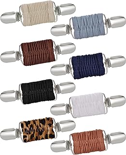 Akeoqi 8Pcs Fit Dress Cinch Clips Set Shawl Sweater Clips Cardigan Collar Clips Shirt Brooch Clips Elastic Hat Waist Back Cincher Clip for Women