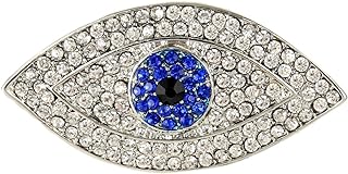 EVER FAITH Lucky Evil Eye Blue Austrian Crystal Brooch Pin