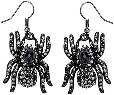 Womens Creepy Spider Hypoallergenic Dangle Earrings - 2 inch Long - Halloween Costume Accessories Jewelry Gifts for Women Teen Girls
