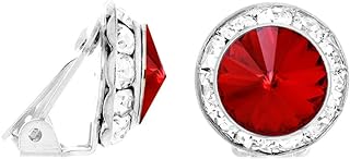 Rosemarie & Jubalee Women's Timeless Classic Statement Clip On Halo Earrings Made With Premium Crystals