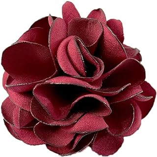 Vintage Women's Red Rose Silk Brooch with Pin-Style Clasp - Elegant Floral Collar Clip for Shirt, Dress, or Suit - Unique 2-in-1 Fashion Accessory