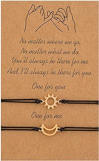 "I am Loved" Charm Bracelet with Rope Chain for Women and Men, Featuring Sun Moon Design - Zinc Silver Matching Couples Distance Relationship Gift