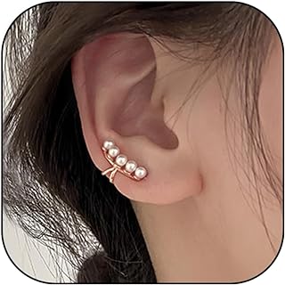 Pearl Ear Cuff for Women Trendy Ear Cuffs Earrings Non Piercing Pearl Cartilage Cuff Jewelry Gift for Teen Girls