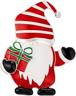 RareLove Christmas Brooch Red Santa Claus with Gift Box Enamel Pin Rhinestone Brooch Christmas Pin for Women, Cute Pins,Christmas Jewelry