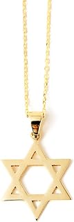 Star of David Necklace in 14K Solid Gold | 14k Gold Star Pendant Necklace for Women | Celestial Jewelry, 18"