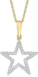 Canaria Diamond-Accented Star Pendant Necklace in 10kt Yellow Gold. 18 inches